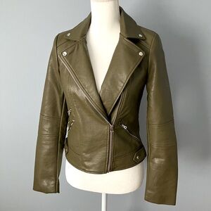 Zara Olive Green Moto Jacket